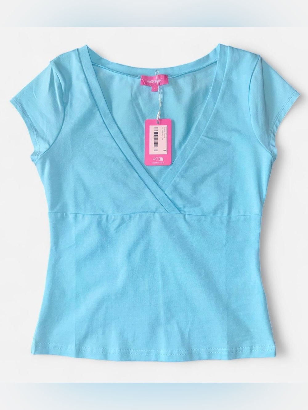 Edikted Penelopy Overlap V Neck Top Size Adult Small (Brand New w/ Tags)